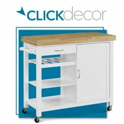 Deals 🎁 Truly Home ClickDecor Denver Kitchen Cart White 👍