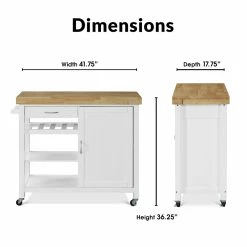 Deals π Truly Home ClickDecor Denver Kitchen Cart White π 29 Deals π Truly Home ClickDecor Denver Kitchen Cart White π -Guest Chairs Sales 1950691 14 L