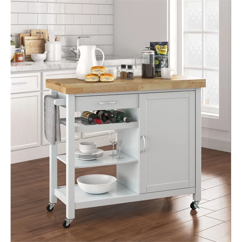 Deals π Truly Home ClickDecor Denver Kitchen Cart White π 8 Deals π Truly Home ClickDecor Denver Kitchen Cart White π - Image 8
