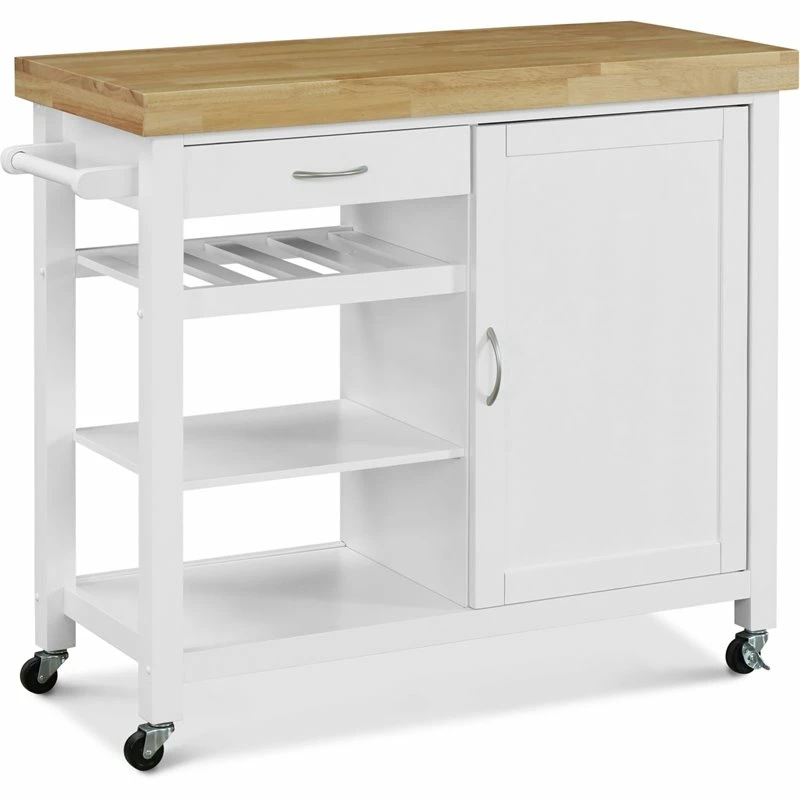 Deals π Truly Home ClickDecor Denver Kitchen Cart White π 2 Deals π Truly Home ClickDecor Denver Kitchen Cart White π - Image 2