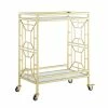 Best reviews of 🥰 Posh Living Lynn Modern Glass And Metal Bar Cart In Gold/White 🥰
