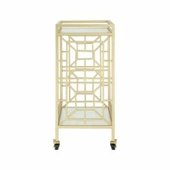 Best reviews of 🥰 Posh Living Lynn Modern Glass And Metal Bar Cart In Gold/White 🥰 -Guest Chairs Sales 1965536 3 L