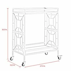 Best reviews of 🥰 Posh Living Lynn Modern Glass And Metal Bar Cart In Gold/White 🥰 -Guest Chairs Sales 1965536 7 L