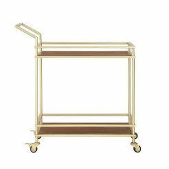 Wholesale β Posh Living Karin Tempered Glass Shelf Bar Serving Cart In Gold/Walnut π₯° 10 Wholesale β Posh Living Karin Tempered Glass Shelf Bar Serving Cart In Gold/Walnut π₯° -Guest Chairs Sales 1966104 2 L