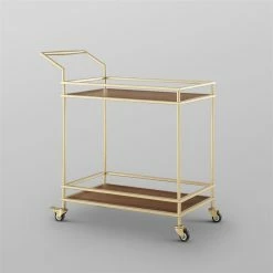 Wholesale β Posh Living Karin Tempered Glass Shelf Bar Serving Cart In Gold/Walnut π₯° 12 Wholesale β Posh Living Karin Tempered Glass Shelf Bar Serving Cart In Gold/Walnut π₯° -Guest Chairs Sales 1966104 4 L