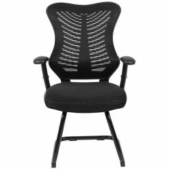Outlet 🔥 Flash Furniture Mesh Sled Base Office Chair In Black 🧨 -Guest Chairs Sales 1969655 3 L