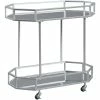 Buy 🎉 Ashley Furniture Ashley Kadinburg Glass And Metal Bar Cart In Silver 🎉