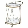 Outlet 👏 ACME Furniture ACME Zekera Metal Frame/Glass Serving Bar Cart In Clear And Champagne 🎉
