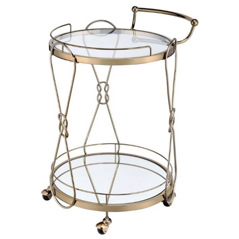 Outlet ๐ ACME Furniture ACME Zekera Metal Frame/Glass Serving Bar Cart In Clear And Champagne ๐ 1 Outlet ๐ ACME Furniture ACME Zekera Metal Frame/Glass Serving Bar Cart In Clear And Champagne ๐