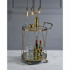 Outlet ๐ ACME Furniture ACME Zekera Metal Frame/Glass Serving Bar Cart In Clear And Champagne ๐ 6 Outlet ๐ ACME Furniture ACME Zekera Metal Frame/Glass Serving Bar Cart In Clear And Champagne ๐ -Guest Chairs Sales 1978454 3 L