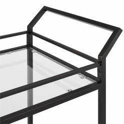 Cheapest ⌛ Crosley Furniture Crosley Aimee Glass Top Metal Bar Cart In Oil Rubbed Bronze ⭐ -Guest Chairs Sales 1978673 4 L