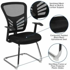 Deals ✔️ Flash Furniture Contemporary Mesh Sled Base Guest Chair In Black ⌛ 21 Deals ✔️ Flash Furniture Contemporary Mesh Sled Base Guest Chair In Black ⌛ -Guest Chairs Sales 1984007 7 L