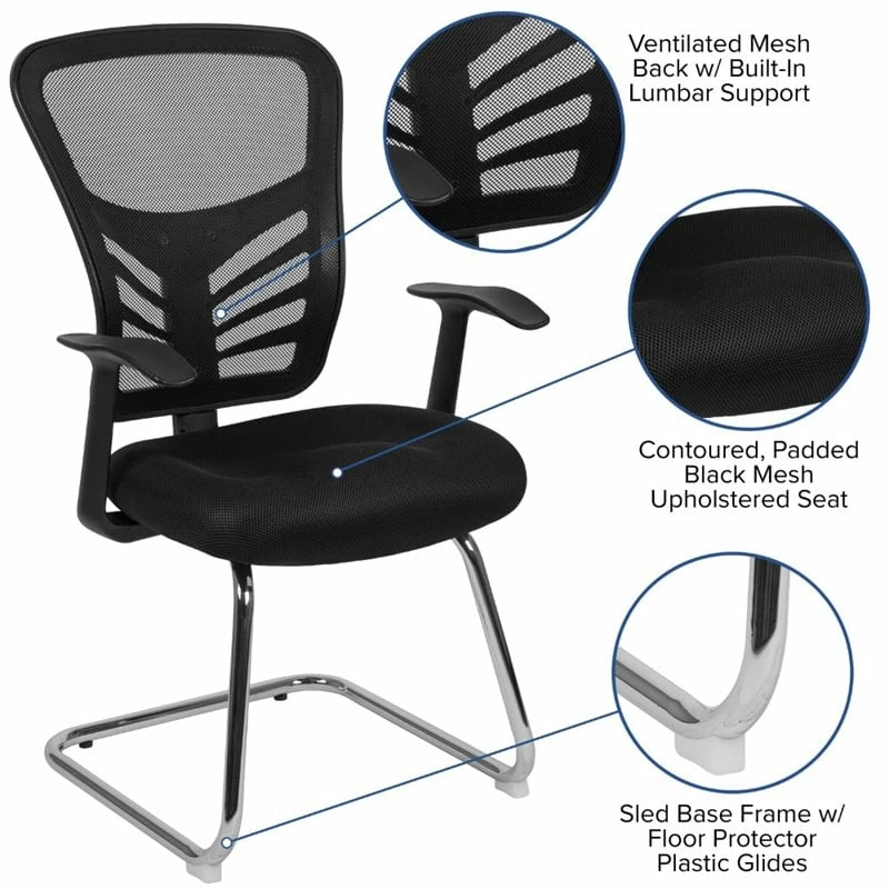 Deals ✔️ Flash Furniture Contemporary Mesh Sled Base Guest Chair In Black ⌛ 10 Deals ✔️ Flash Furniture Contemporary Mesh Sled Base Guest Chair In Black ⌛ - Image 10