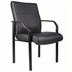 Promo ⌛ Boss Office Products Metal 4 Leg Side Guest Chair In Leather Plus 🌟