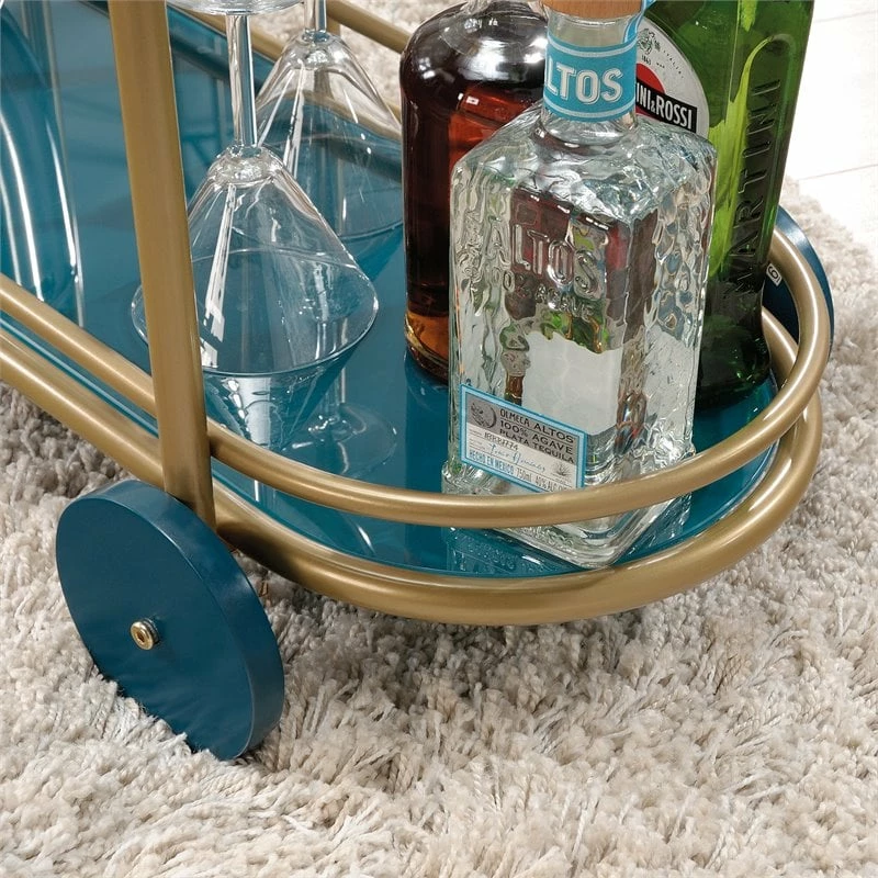 New π― Sauder Coral Cape Modern 3-Shelf Glass And Metal Bar Cart In Satin Gold π€© 7 New π― Sauder Coral Cape Modern 3-Shelf Glass And Metal Bar Cart In Satin Gold π€© - Image 7