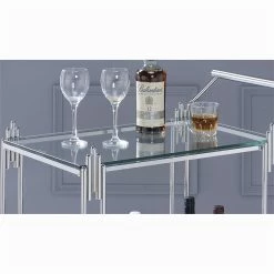 Coupon 💯 Furniture Of America Macon Contemporary Metal 2-Tier Bar Cart In Chrome 👏 -Guest Chairs Sales 1993317 4 L