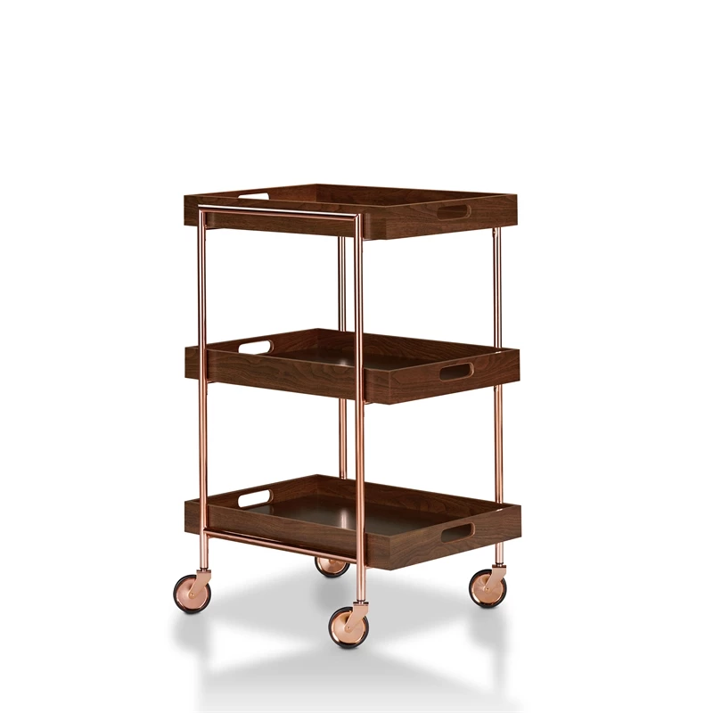 Best deal ๐งจ Furniture Of America Kliman Industrial Wood 3-Tier Bar Cart In Walnut ๐ 2 Best deal ๐งจ Furniture Of America Kliman Industrial Wood 3-Tier Bar Cart In Walnut ๐ - Image 2