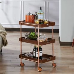 Best deal ๐งจ Furniture Of America Kliman Industrial Wood 3-Tier Bar Cart In Walnut ๐ 8 Best deal ๐งจ Furniture Of America Kliman Industrial Wood 3-Tier Bar Cart In Walnut ๐ -Guest Chairs Sales 1993389 2 L