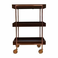 Best deal 🧨 Furniture Of America Kliman Industrial Wood 3-Tier Bar Cart In Walnut 🎁