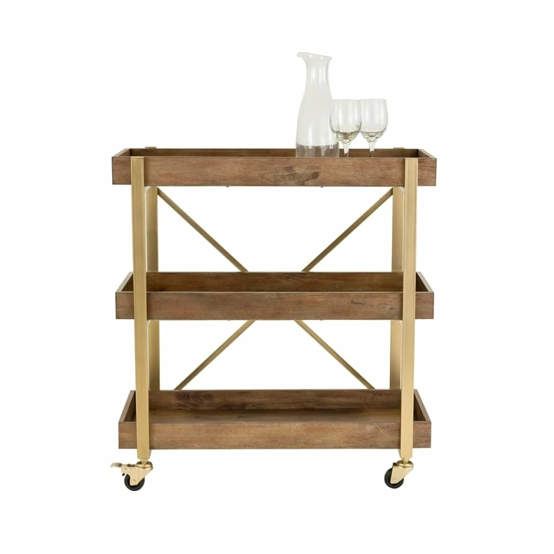 Brand new β€οΈ Adore Decor Riley Wooden Kitchen Bar Cart Gold π 5 Brand new β€οΈ Adore Decor Riley Wooden Kitchen Bar Cart Gold π - Image 5