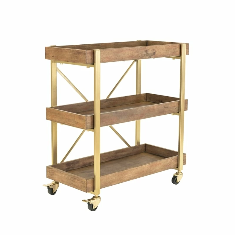 Brand new β€οΈ Adore Decor Riley Wooden Kitchen Bar Cart Gold π 6 Brand new β€οΈ Adore Decor Riley Wooden Kitchen Bar Cart Gold π - Image 6