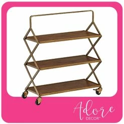 Best reviews of ๐ Adore Decor Hudson Wooden Kitchen Bar Cart Gold ๐