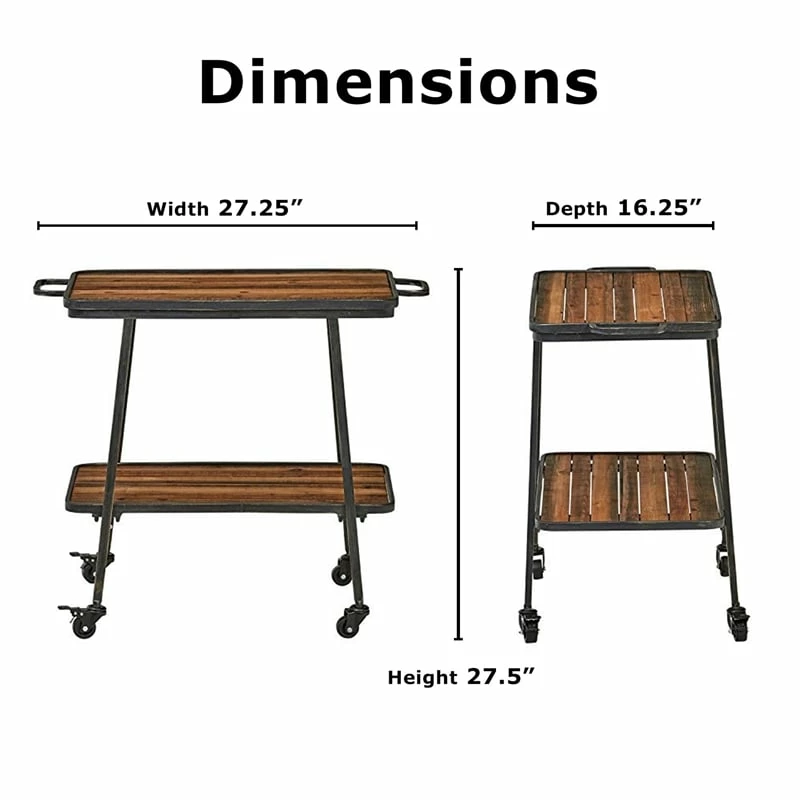 Flash Sale 𧨠Adore Decor Felix 2 Tier Wooden Kitchen Bar Cart Black π₯° 2 Flash Sale 𧨠Adore Decor Felix 2 Tier Wooden Kitchen Bar Cart Black π₯° - Image 2