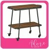 Flash Sale 🧨 Adore Decor Felix 2 Tier Wooden Kitchen Bar Cart Black 🥰