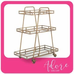 Buy 🔔 Adore Decor Addison Bar Cart Antique Gold ⌛