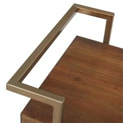 Wholesale ⭐ Finch Maxwell Kitchen Bar Cart Gold/Brown With Wheels 🤩 -Guest Chairs Sales 1997815 2 L