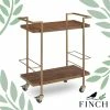 Wholesale ⭐ Finch Maxwell Kitchen Bar Cart Gold/Brown With Wheels 🤩