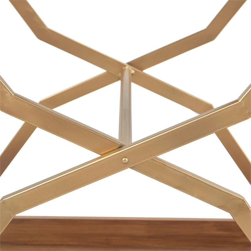 New β Adore Decor Jolie Kitchen Bar Cart Gold/Brown 𧨠2 New β Adore Decor Jolie Kitchen Bar Cart Gold/Brown 𧨠- Image 2