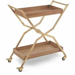 New β Adore Decor Jolie Kitchen Bar Cart Gold/Brown 𧨠17 New β Adore Decor Jolie Kitchen Bar Cart Gold/Brown 𧨠-Guest Chairs Sales 1997816 6 L