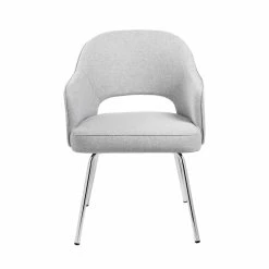 Outlet 🌟 Boss Office Products Black CaressoftPlus Modern Side To Dining Chair In Gray Linen 🥰 -Guest Chairs Sales 1998015 2 L