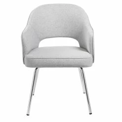 Outlet 🌟 Boss Office Products Black CaressoftPlus Modern Side To Dining Chair In Gray Linen 🥰 -Guest Chairs Sales 1998015 4 L
