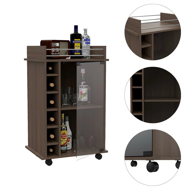 Best reviews of โ Tuhome Furniture Dukat Glass Door Bar Cart In Smokey Oak ๐ 1 Best reviews of โ Tuhome Furniture Dukat Glass Door Bar Cart In Smokey Oak ๐