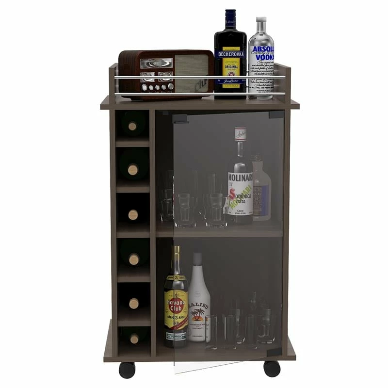 Best reviews of โ Tuhome Furniture Dukat Glass Door Bar Cart In Smokey Oak ๐ 4 Best reviews of โ Tuhome Furniture Dukat Glass Door Bar Cart In Smokey Oak ๐ - Image 4