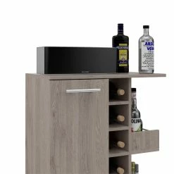Outlet 🔥 Tuhome Furniture Tuhome Bar Cart Cabinet With Six Cubbies And Two Shelves In Light Gray ✨ -Guest Chairs Sales 2005988 10 L