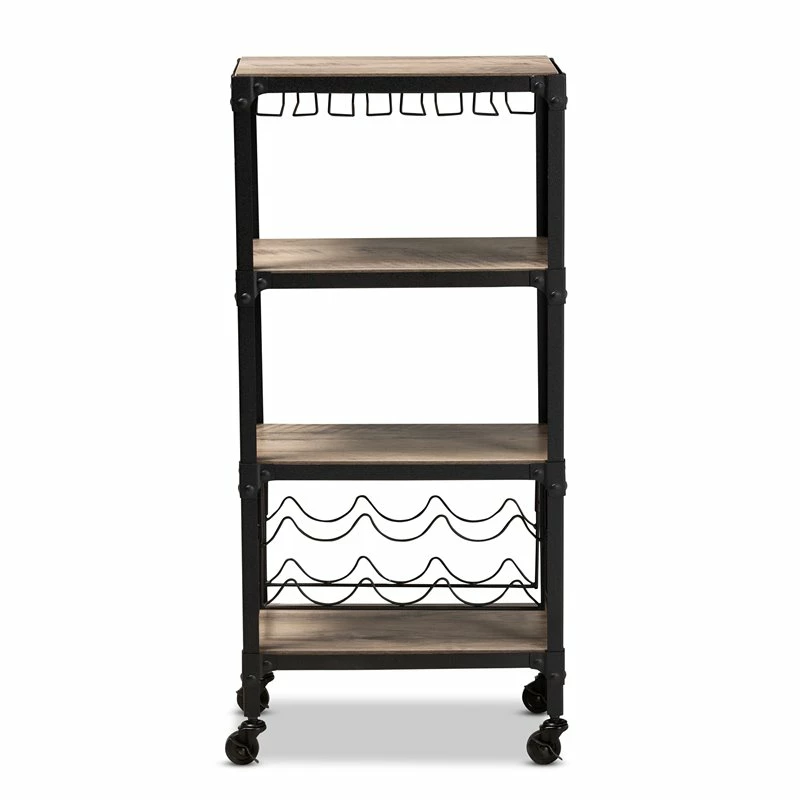 Promo ๐ Pemberly Row Wood Mobile Kitchen Bar Cart In Black Metal Oak ๐ฏ 2 Promo ๐ Pemberly Row Wood Mobile Kitchen Bar Cart In Black Metal Oak ๐ฏ - Image 2