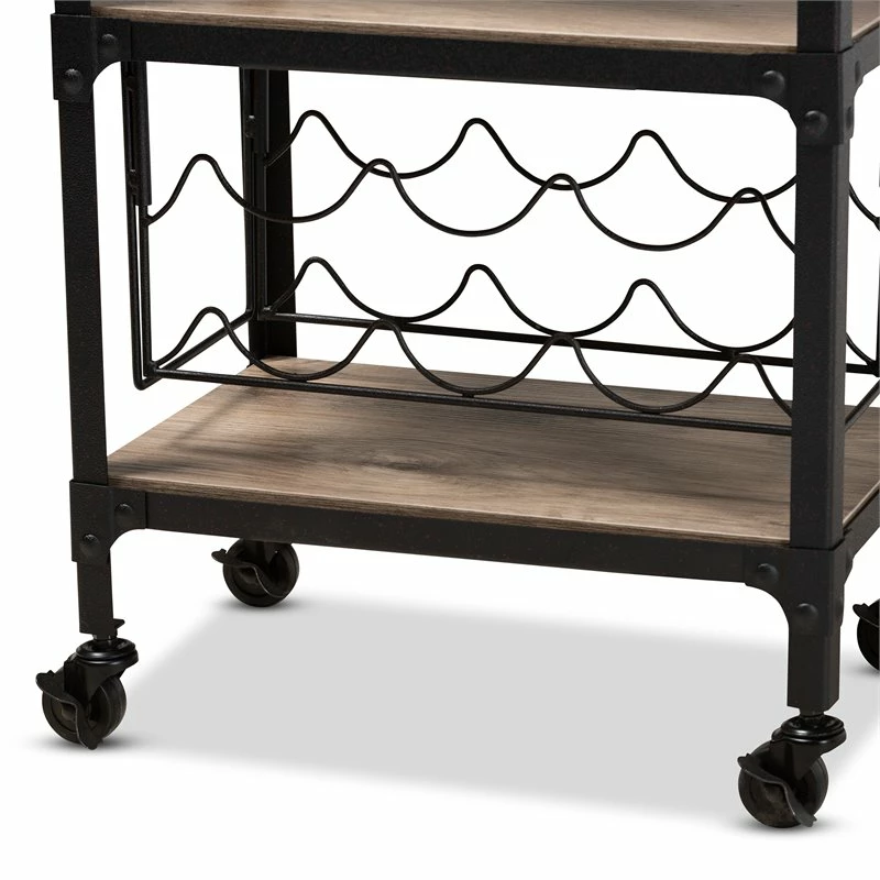 Promo ๐ Pemberly Row Wood Mobile Kitchen Bar Cart In Black Metal Oak ๐ฏ 5 Promo ๐ Pemberly Row Wood Mobile Kitchen Bar Cart In Black Metal Oak ๐ฏ - Image 5