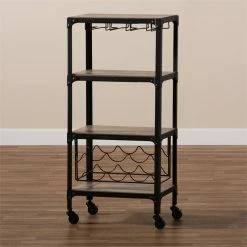 Promo ๐ Pemberly Row Wood Mobile Kitchen Bar Cart In Black Metal Oak ๐ฏ 14 Promo ๐ Pemberly Row Wood Mobile Kitchen Bar Cart In Black Metal Oak ๐ฏ -Guest Chairs Sales 2014006 6 L