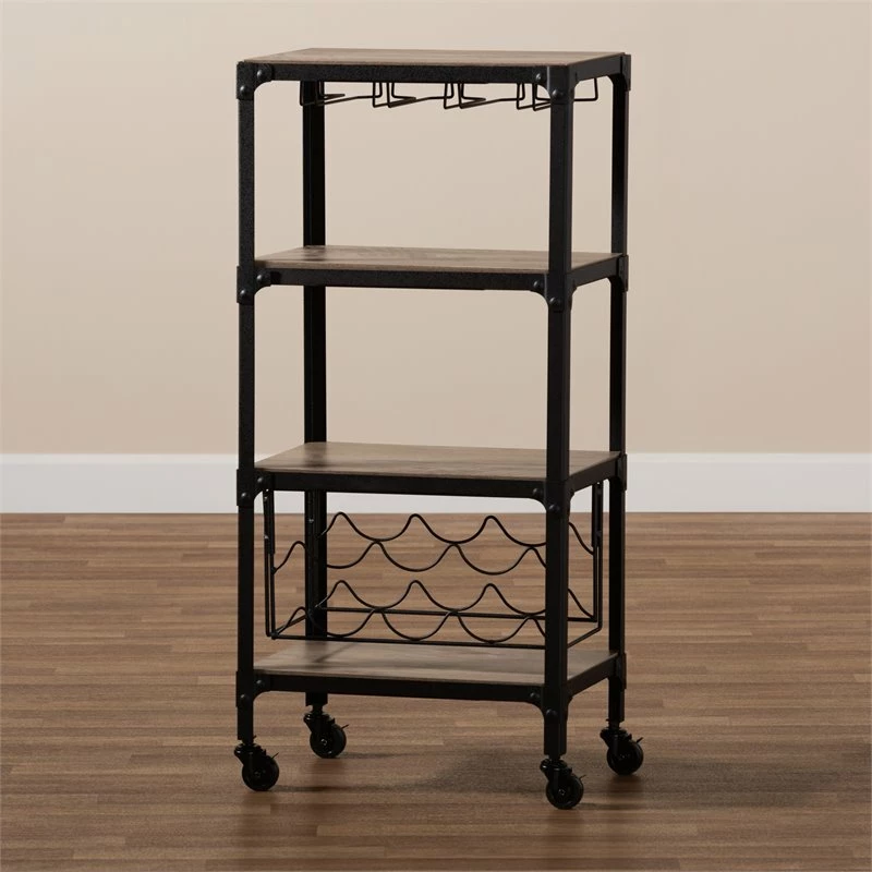Promo ๐ Pemberly Row Wood Mobile Kitchen Bar Cart In Black Metal Oak ๐ฏ 7 Promo ๐ Pemberly Row Wood Mobile Kitchen Bar Cart In Black Metal Oak ๐ฏ - Image 7