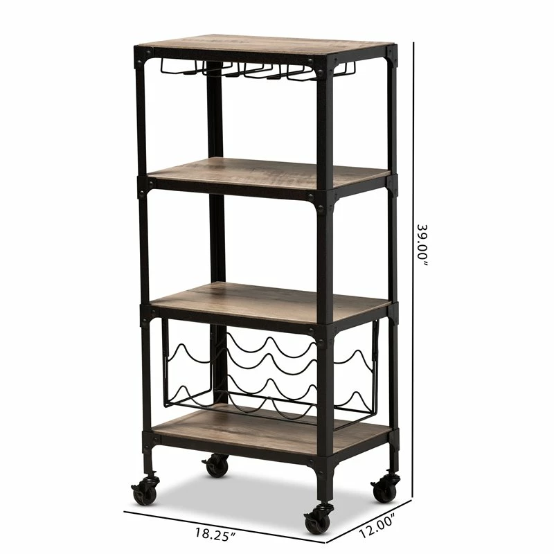 Promo ๐ Pemberly Row Wood Mobile Kitchen Bar Cart In Black Metal Oak ๐ฏ 8 Promo ๐ Pemberly Row Wood Mobile Kitchen Bar Cart In Black Metal Oak ๐ฏ - Image 8