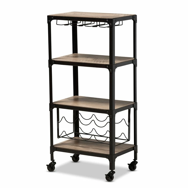 Promo ๐ Pemberly Row Wood Mobile Kitchen Bar Cart In Black Metal Oak ๐ฏ 1 Promo ๐ Pemberly Row Wood Mobile Kitchen Bar Cart In Black Metal Oak ๐ฏ