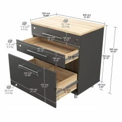 Best reviews of 😉 Inval America Kratos Engineered Wood 3-Drawer Garage Cabinet In Dark Gray 🧨 -Guest Chairs Sales 2105078 9 L