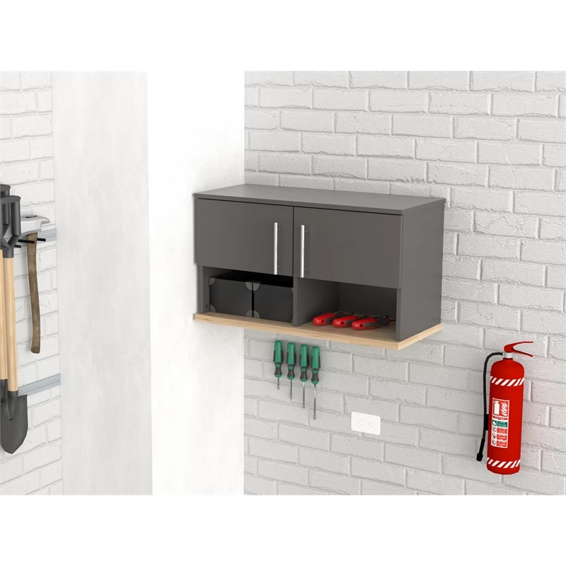 Budget ๐ Inval America Kratos 2-Door Engineered Wood Storage Garage Cabinet In Dark Gray โญ 2 Budget ๐ Inval America Kratos 2-Door Engineered Wood Storage Garage Cabinet In Dark Gray โญ - Image 2