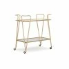 Flash Sale 😀 Allora Mid-Century Mirrored Bar Cart In Gold ✨