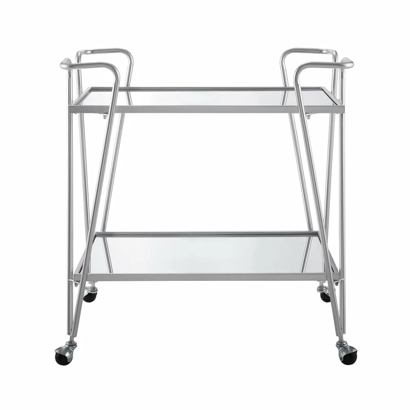 Flash Sale π Linon Mia Mid-Century Mirrored Metal Bar Cart In Silver π 2 Flash Sale π Linon Mia Mid-Century Mirrored Metal Bar Cart In Silver π - Image 2