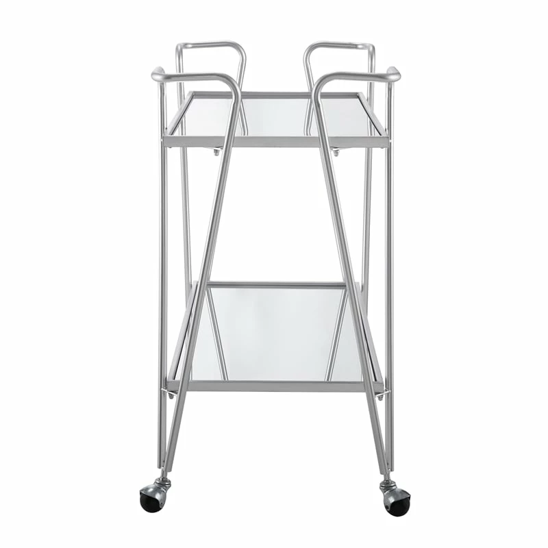 Flash Sale π Linon Mia Mid-Century Mirrored Metal Bar Cart In Silver π 3 Flash Sale π Linon Mia Mid-Century Mirrored Metal Bar Cart In Silver π - Image 3