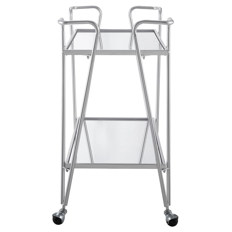 Outlet π Riverbay Furniture Mid-Century Metal Bar Cart In Silver π€© 3 Outlet π Riverbay Furniture Mid-Century Metal Bar Cart In Silver π€© - Image 3